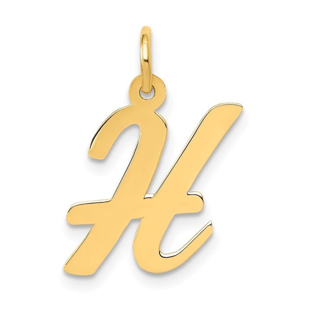 14k Yellow Gold, Madison Collection, Medium Script Initial H Pendant